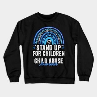 Child Abuse Prevention Awareness Month Blue Ribbon gift idea Crewneck Sweatshirt